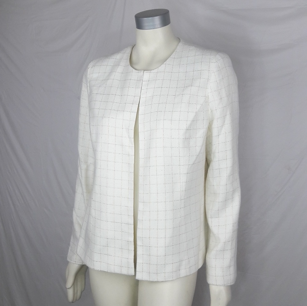 Bob Mackie Window Pane Open Front Blazer Jacket - image 6